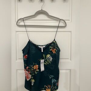 BCBG Lace Trim Floral Print Top